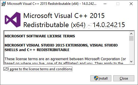 Microsoft visual c++ 2015 runtime